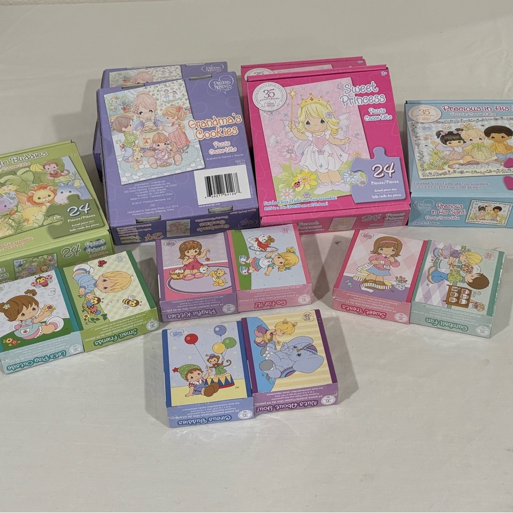 Precious Moments Kids Puzzle Bundle - Pink, Purple, Green, Blue